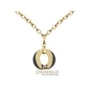 CHIMENTO collana Luna oro giallo e onice nero con diamanti referenza 82212100